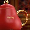 Baizien Festive Palace Red Ceramic Tea Set