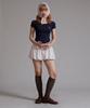 LIKE THE MOST U-Neck Round Cut Half T-Shirt_Navy