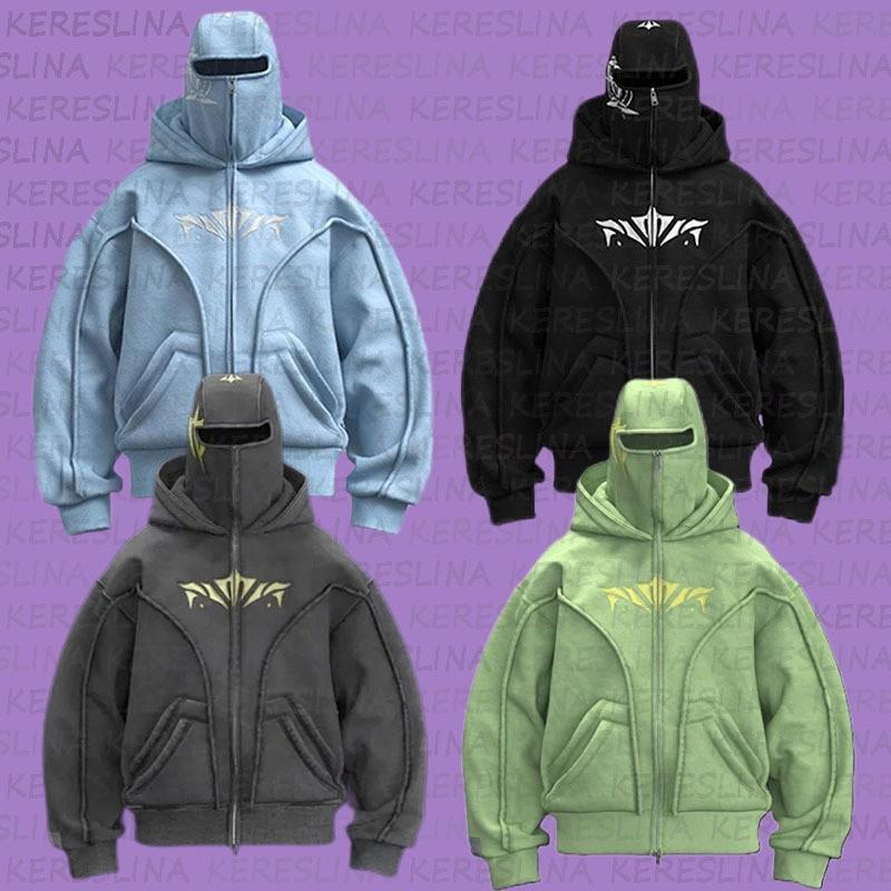 Unisex Übergroßer Kapuzenpullover Streetwear Lockerer Schnitt Geometrischer Print Langarm Pullover Winter