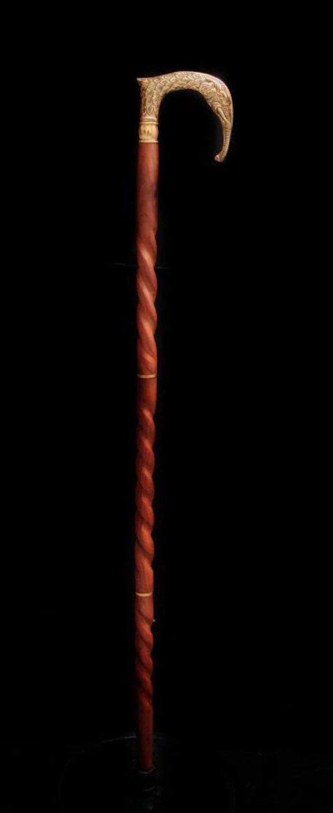 

Walking Stick Elephant Handle Full Silver Elephant Head Handle brass Shaft Walking золотой