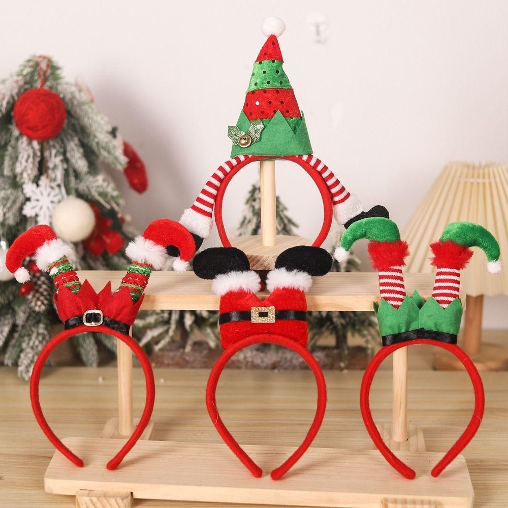 Cartoon Christmas Headbands Snowman Xmas Tree Headbands Holiday Hairbands New Year Celebration