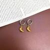 Borderless Fashion Star and Moon Two-Color Earrings: Gold-Plated Stainless Steel Silver Design Jewelry