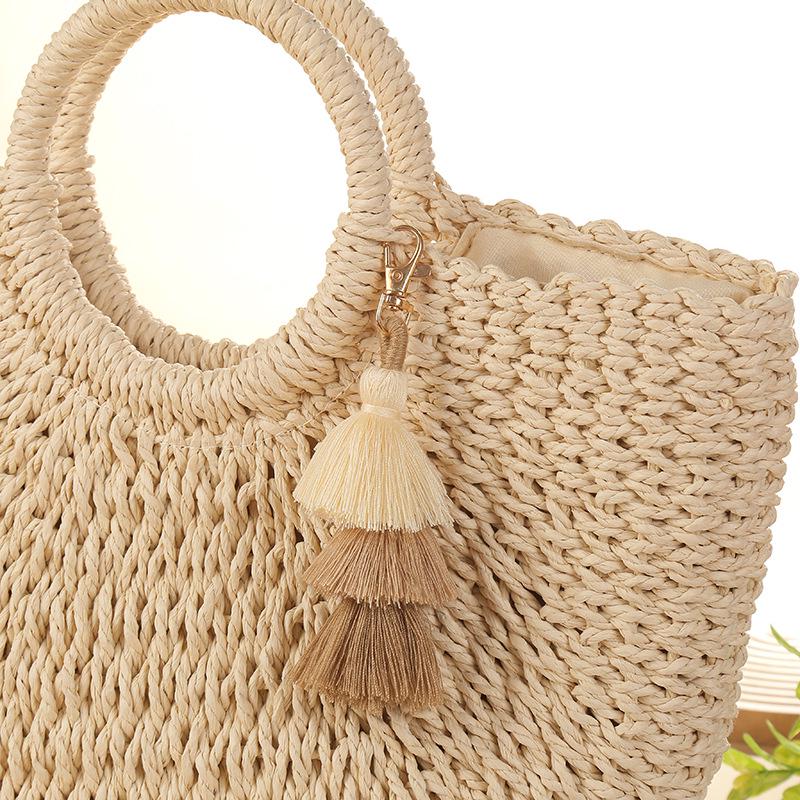 Handmade Ethnic-Style Cotton Tassel Charm for DIY Jewelry and Bag Accessories