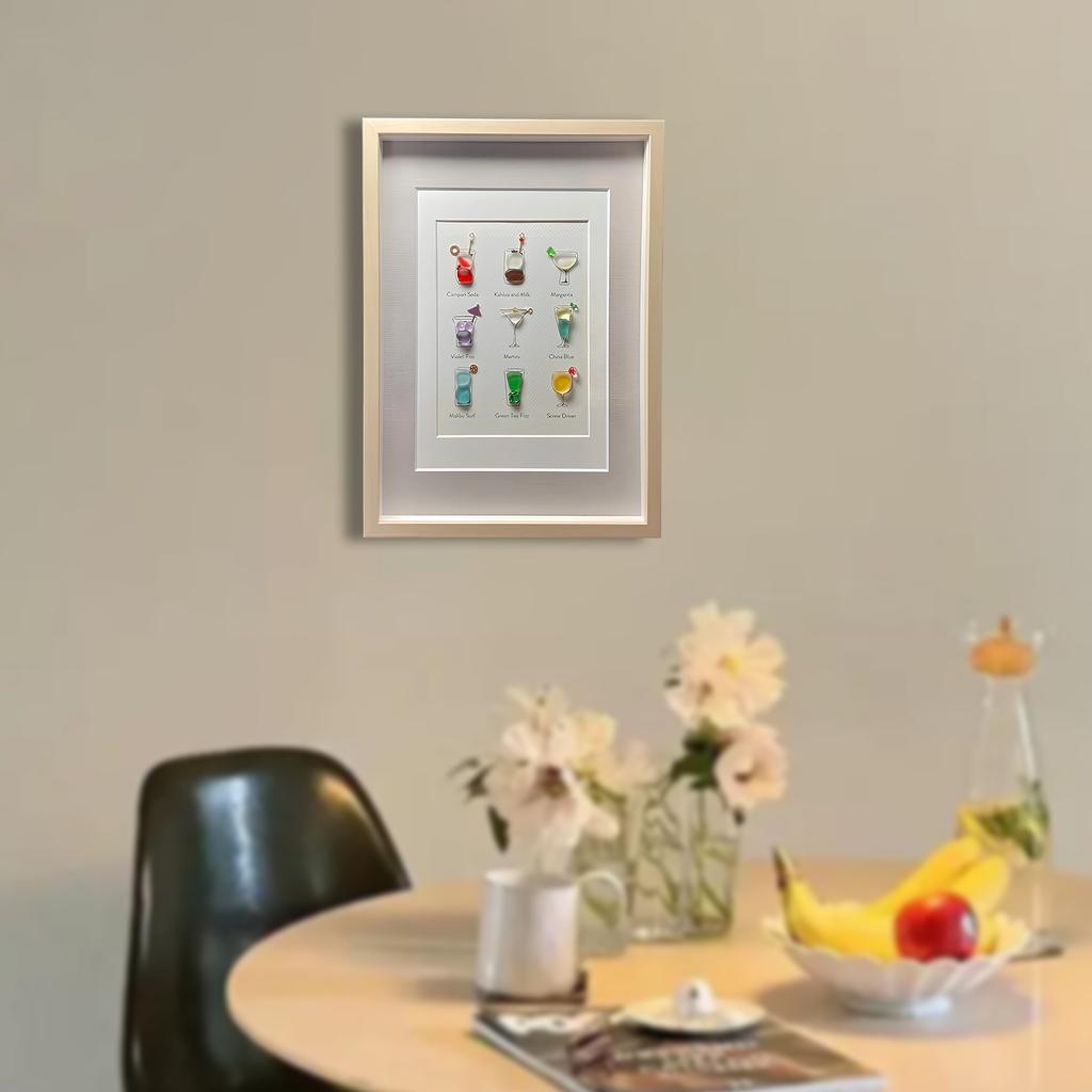 Hand-framed Cocktail Photo Frame Art Wall Decor