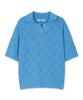 MMIC Inhale Collar Punching Half Knit Cotton Boucle_Blue