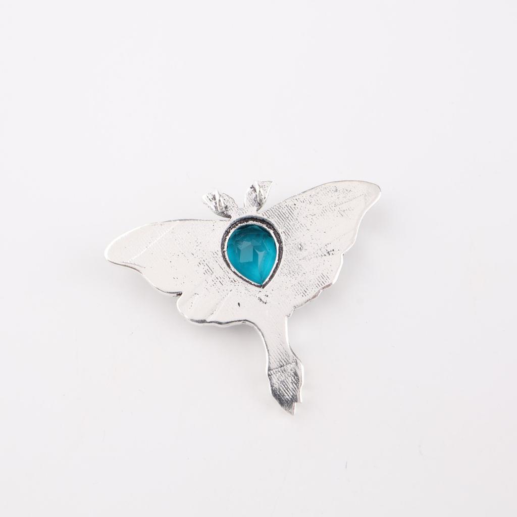 Apatite Gemstone 925 Sterling Silver Women's Jewelry Boho Pendant 1.2" For Gift CP-31-11