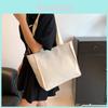 Large Capacity Casual Tote Bag For Women In Black Beige Green Brown Retro Style