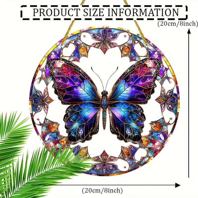 

Vibrant Stained Glass Butterfly Garden Suncatcher, Colorful Insect Decor, Butterfly Enthusiast Ornament, Housewarming Present, Nurseries, Vintage Home 20*20cm