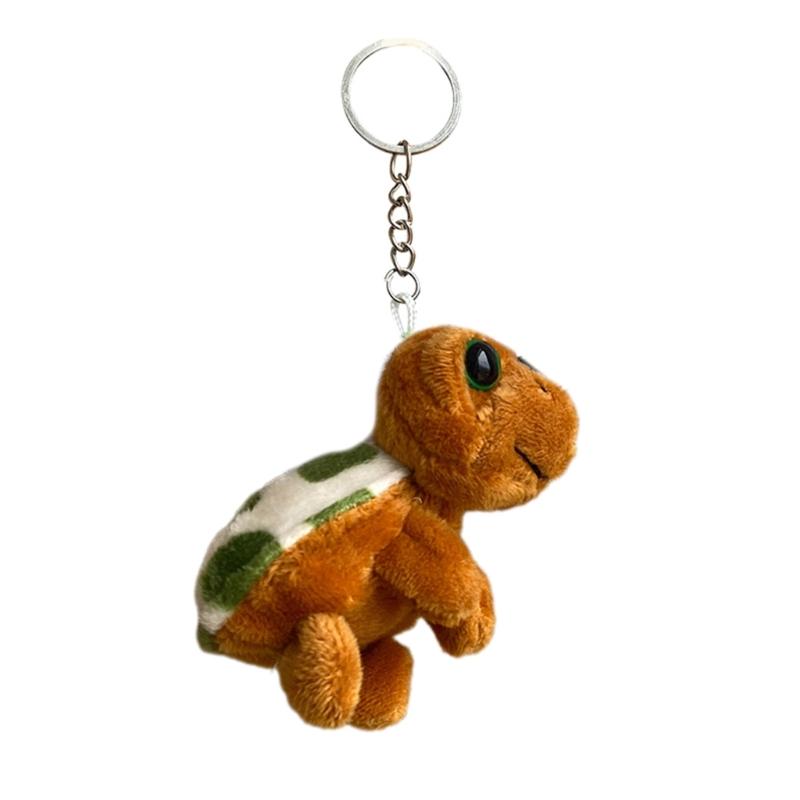 

Cartoon Plush Turtle Keychain Hanging Ornament Backpack Handbag Charm for Girls коричневий