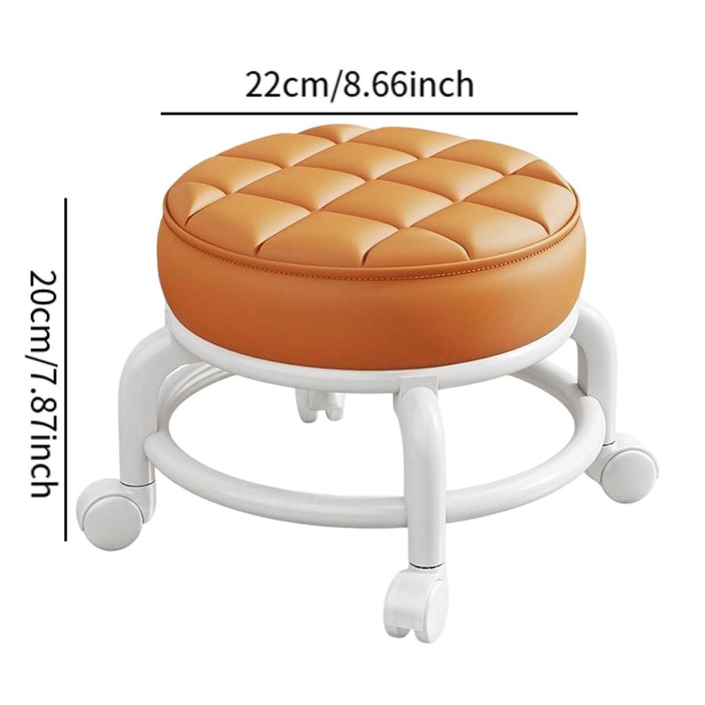 Low Roller Seat Stool Round Comfortable Low Noise Sturdy Pedicure Stool Swivel Chair for Salons Kitchen Office Home Barber Shop