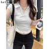 La Chapelle Women's Short Sleeve Slim Fit Polo T-Shirt