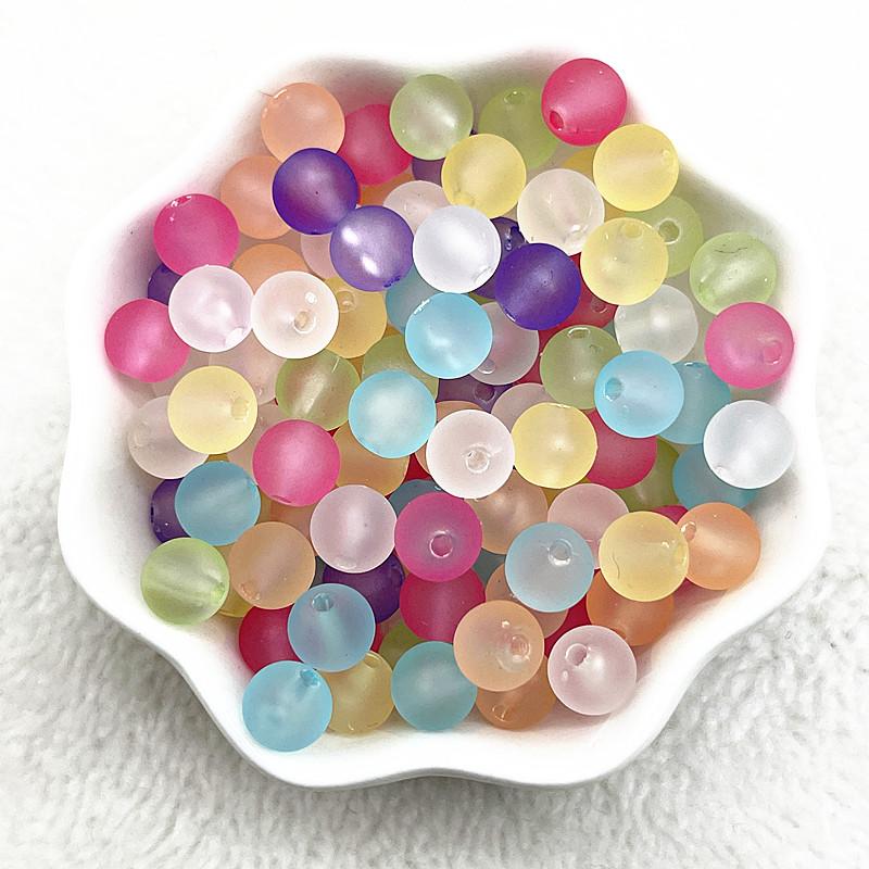 50-200pcs 8mm Matte Jelly Series Round Acrylic Loose Spacer Beads for Jewelry Makeing Diy Handmade Bracelets Accessories