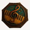 Golden Musical Notes on Wooden FrameUmbrella, PortableFold Compact Umbrella for Men & Women Gift