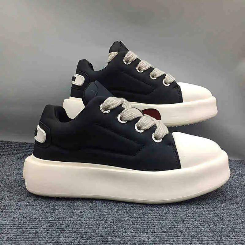 New Men s Fashion Versatile Casual Shoes Casual Sports Shoes Trendy Retro Love Couple Shoes Platform Sneakers Sneakers Men 44 чёрный
