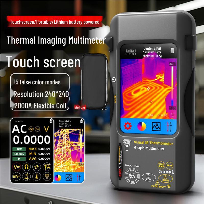 Infrared Thermal Imager & Digital Multimeter with Capacitive Touchscreen for Electrician Maintenance