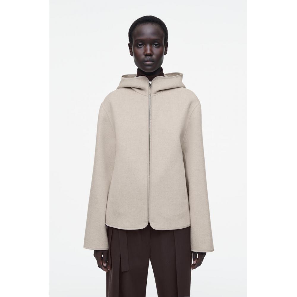 

Cos Japan Hooded Double Face Wool Jacket light beige/L