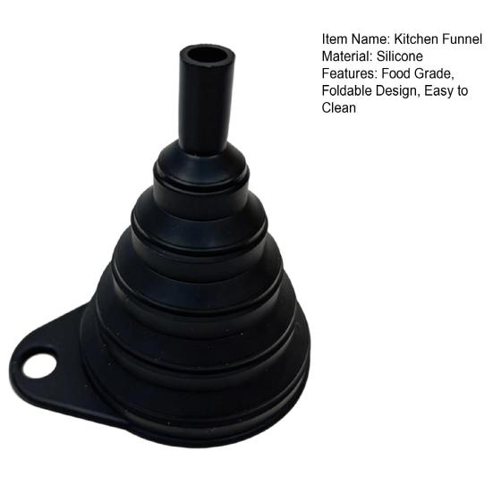 Kitchen Funnel Food-Grade Silicone Foldable Funnel Easy To Clean Collapsible Kitchen Funnel Bottles Vials Perfume Container
