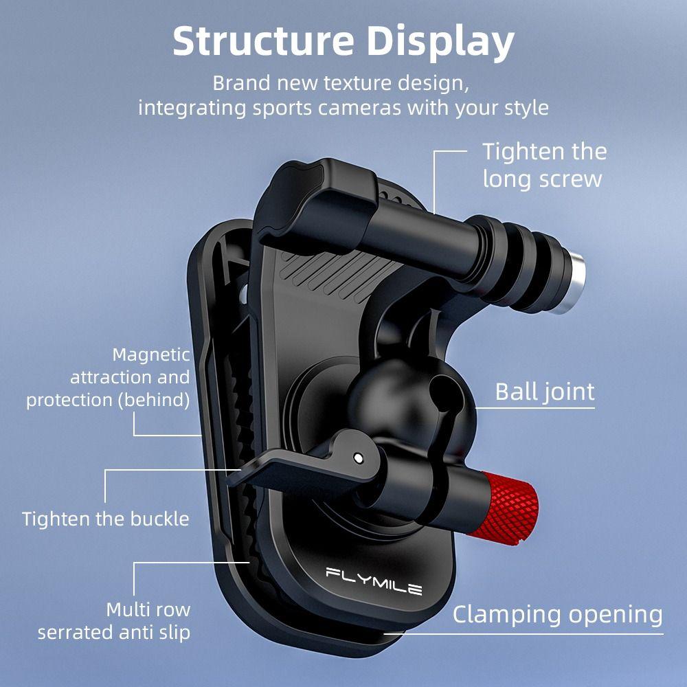 360 Rotatable Backpack Clip Clamp for DJI Osmo Nano/360/Pocket3/Insta360 Ace Pro