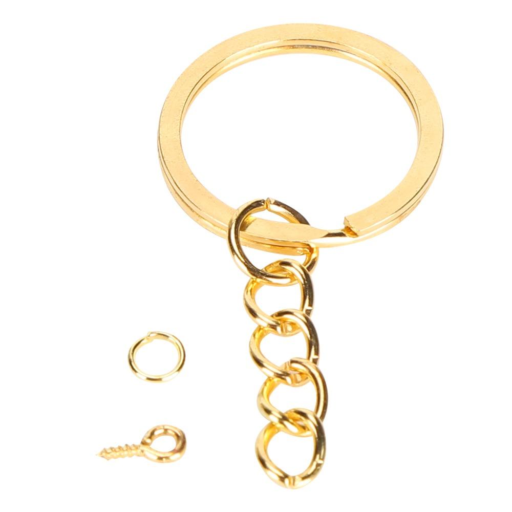 220pcs Gold DIY Keychain Rings Circle Keychain Findings Keychain Rings Kit  Jewelry Making