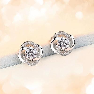 Lucky Clover Earrings Women's Diamond Light Luxury Temperament Earrings Summer Ear Piercing Earrings