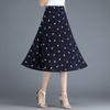 Women's Summer Floral Chiffon A-line Skirt High Waist Slimming Mid Length Pleated Skirt Skirt