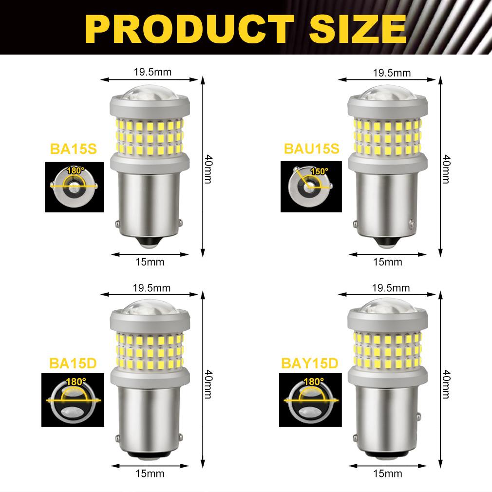 2Pcs P21W Led 1156 T20 W21/5W 7443 P21/5W T25 2000LM Car Bulbs 7440 BA15S BAY15D BAU15S PY21W Auto DRL Light 1157 3157 Reverse Turn Signal Brake Lamp