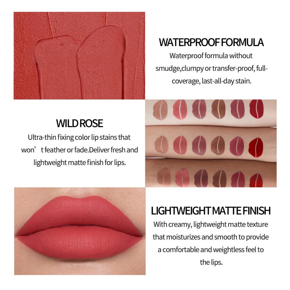 Julystar Is Not Easy To Fade and Not Easy To Stick To The Cup Matte Lip Glaze European and American Lip and Cheek Dual-purpose Lip Gloss