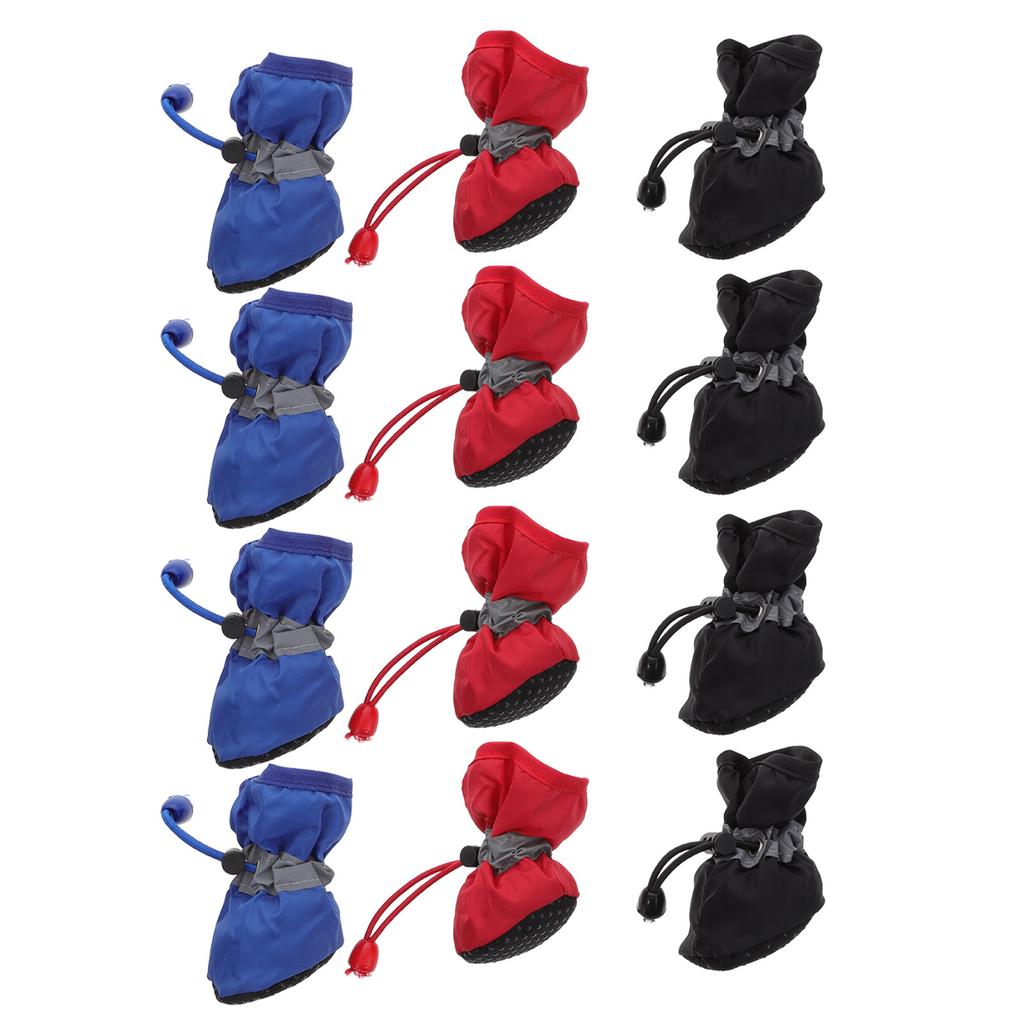 3 Sets Waterproof Dog Boots Rain Foot Protector Booties Shoes for Small Pet Dogs Warm Paw
