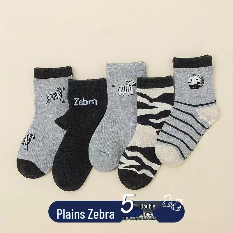 Calzini in Cotone a Mezza Gamba con Giraffa Cartone Animato per Bambini - Autunno Inverno Assorbenti dal Sudore e Resistenti agli Odori