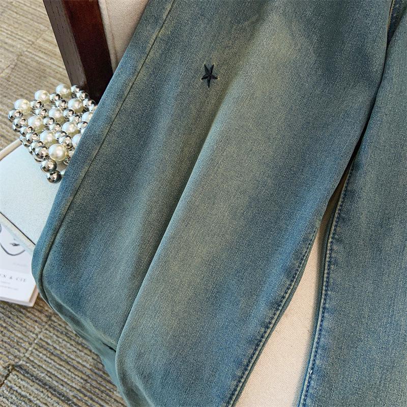 Damen-Denim-Hose in Übergröße mit hoher Taille - Lässig, Schlankmachend & Lockerer Schnitt