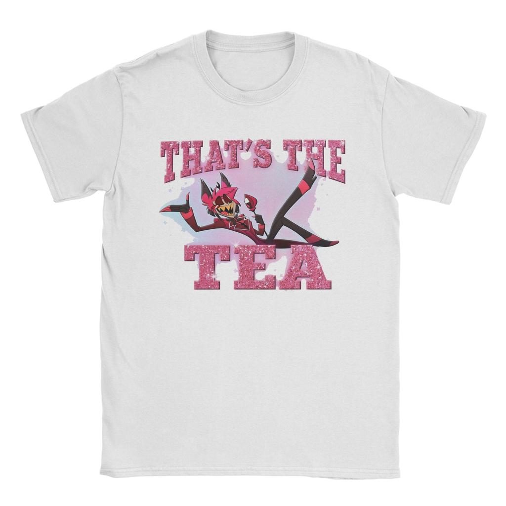 Alastor That's The Tea Hazbins Hotels T-Shirts for Men  Novelty Cotton Tees Crewneck Short Sleeve T Shirt Party Tops