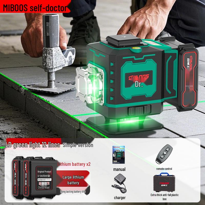 High-Precision Green Light Laser Level for Daytime Use, Strong Adhesion To Walls
