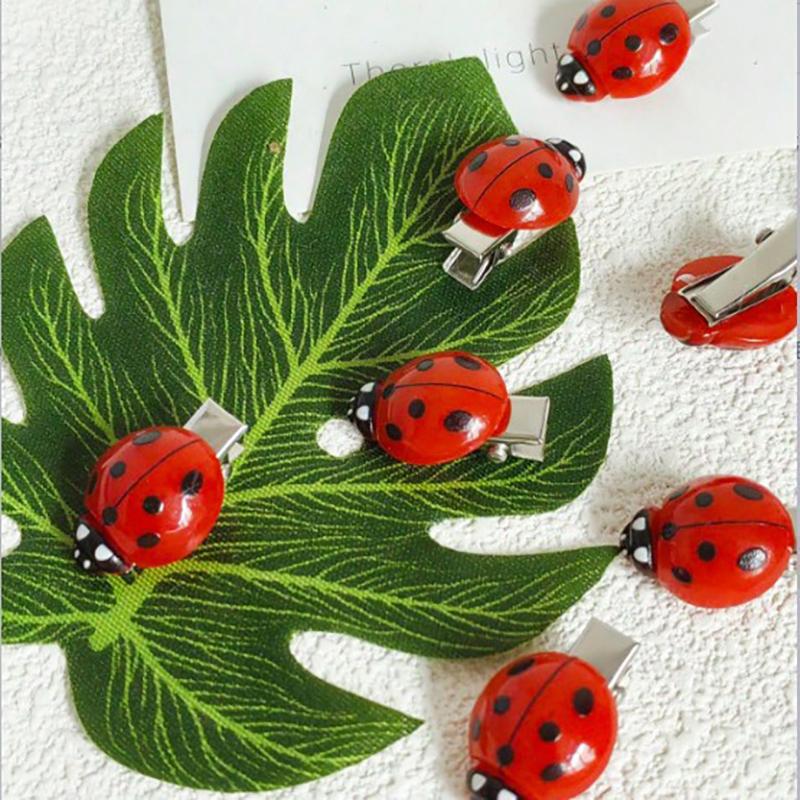 10Pcs Simulated Ladybug Hair Clips Animal Insect Hair Clips Creative Hair Accessories Headwear For Hair Decoration