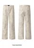 American Retro Marble Pattern Unisex Wide-Leg Work Pants - Wheat Apricot Color
