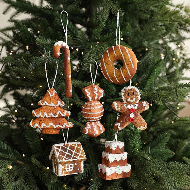 Foam Candy Cane Gingerbread Man Christmas Tree Pendant Ball Snowflake Xmas Tree Hanging Ornament for Navidad Natal Home Decor