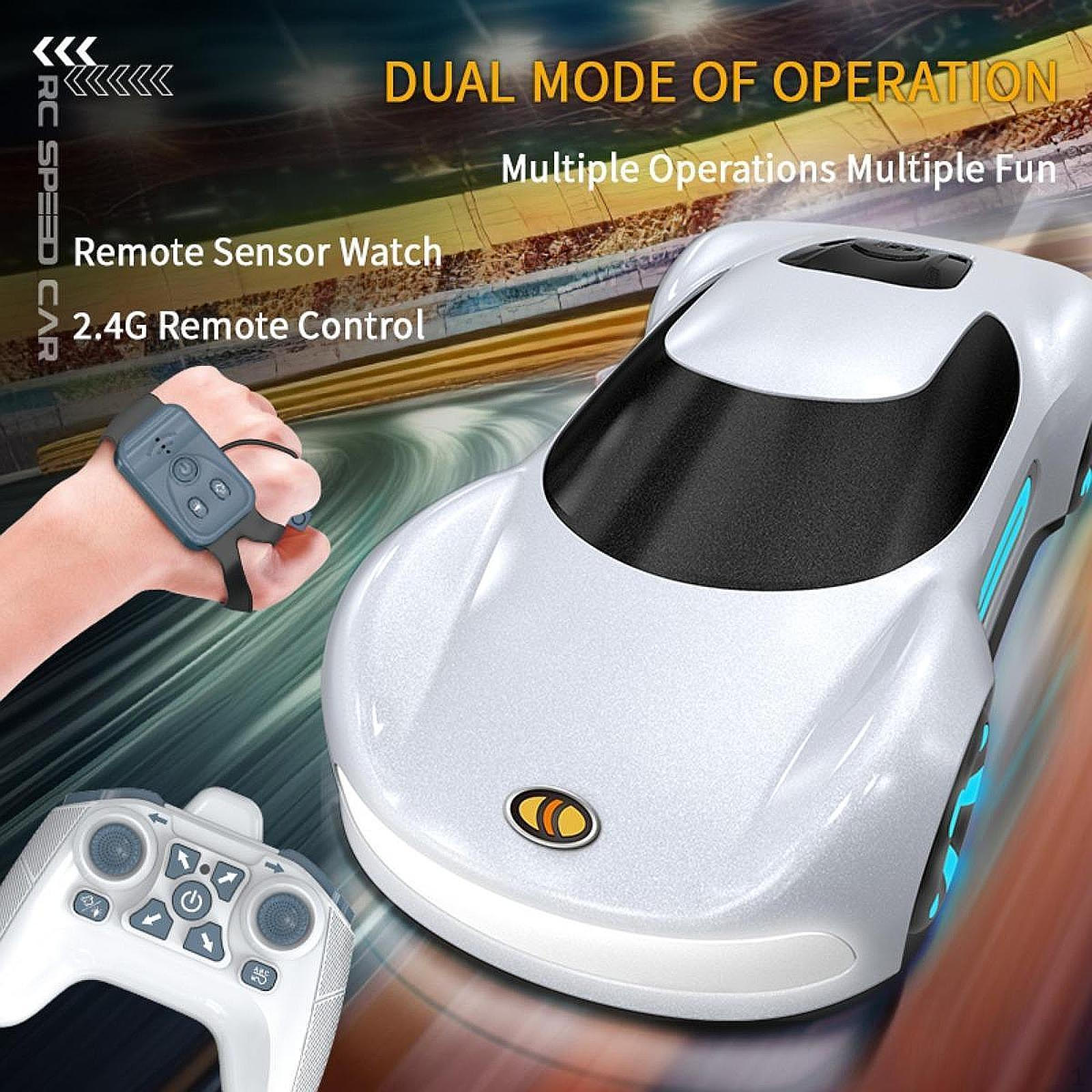 

RC Drift Car Радиоуправляемый автомобиль со световыми эффектами для юных гонщиков White Remote Watch