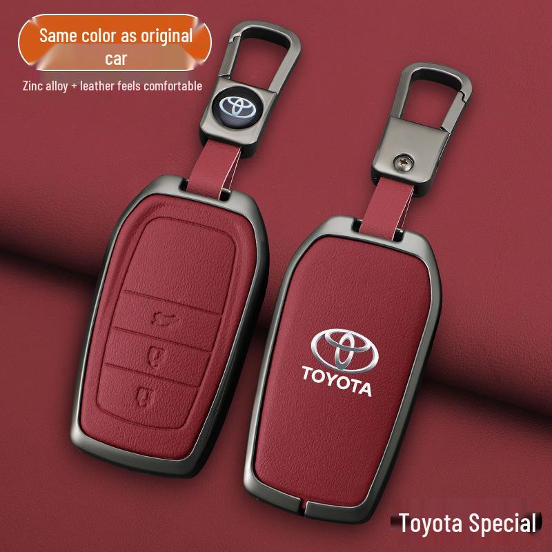 Premium Full-Wrap Key Cover for 2018-2019 Toyota Highlander 7-Seater, Two-Button Model