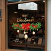 1 PC Christmas Window Sticker, Christmas Sticker Decorative Door Sticker, Special for Christmas Party, Including Bow, Light Ball