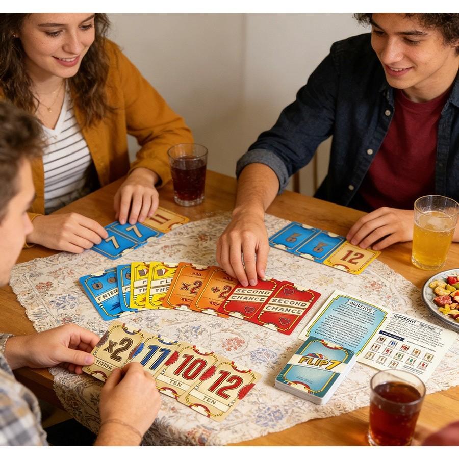 Flip 7 Card Game With Educational And Brain Development Features Family Fun Group Play