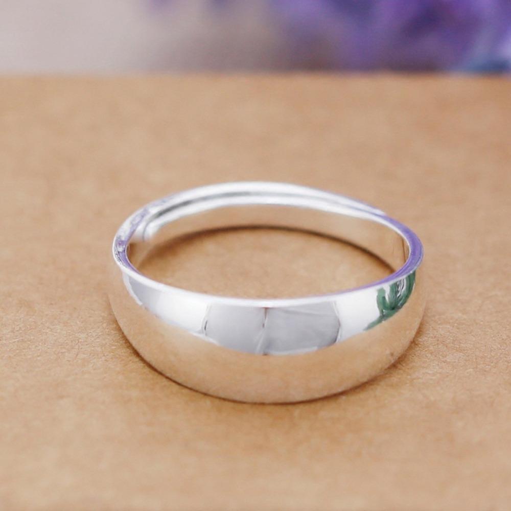 Open Ring Couple Set Smooth Minimalist Adjustable Unisex Wedding Band Simple Modern Jewelry Gift