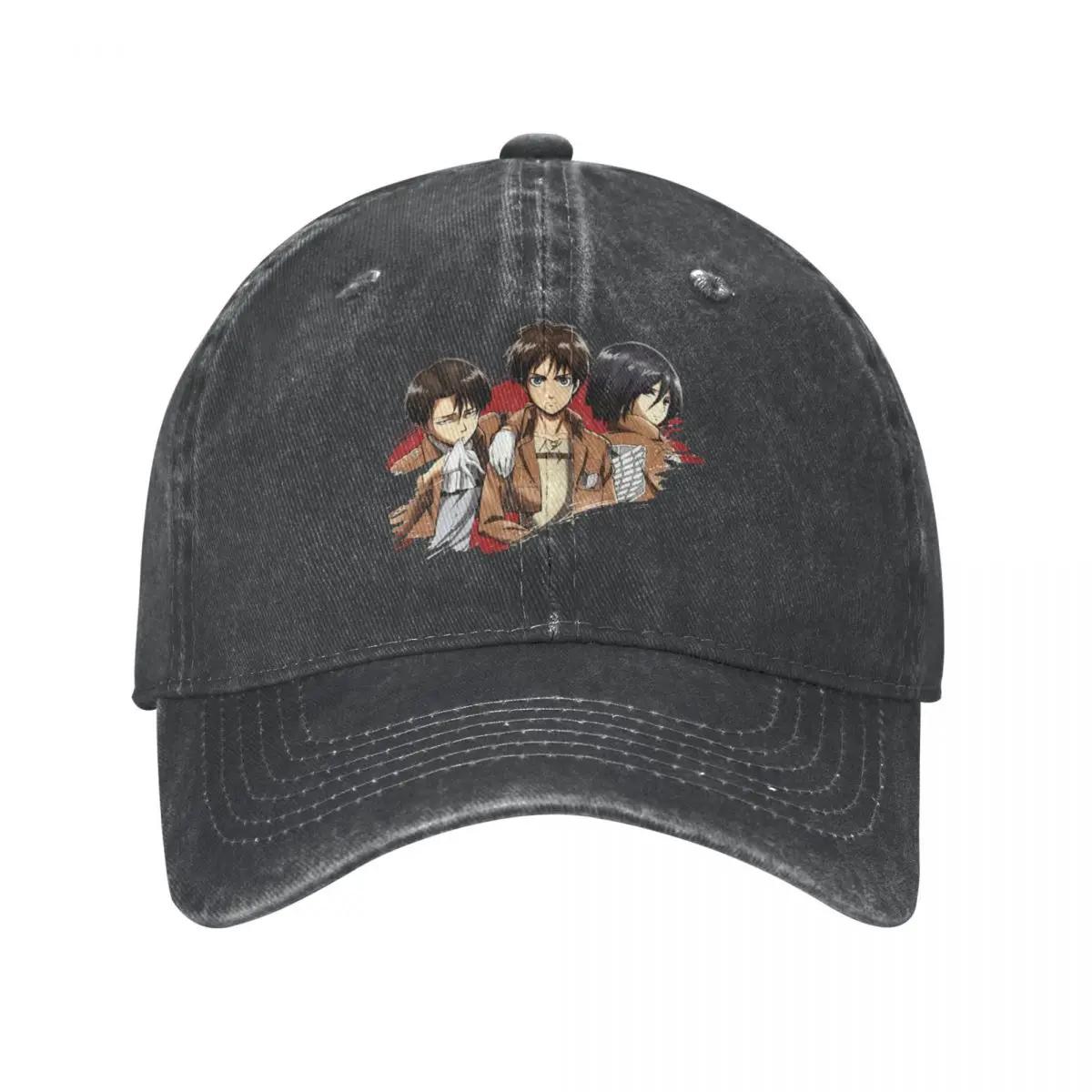 

Casual Washed Cotton Attack On Titan Anime Baseball Cap Women Hat Snapback Shingeki No Kyojin Cap Hats