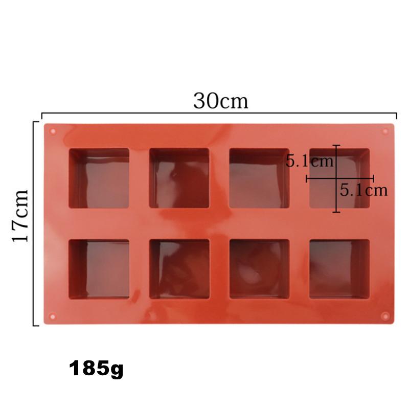 Silikonová forma 3D čtvercová, na bábovku, pěnu, dort, mýdlo, svíčku, želé, brownie, cheesecake, čokoládový lanýžový pudink, tácek