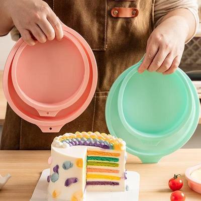 4-, 6-, 8-Zoll Hochtemperatur-Silikon Regenbogenkuchenform für geschichtete Chiffon- und Mousse-Kuchen