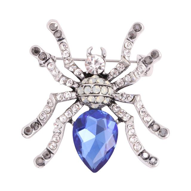

Высококачественная изысканная брошь в виде насекомого со стразами, хрустальная булавка из сплава, предпринимательский паук, божья коровка, жук, корсаж