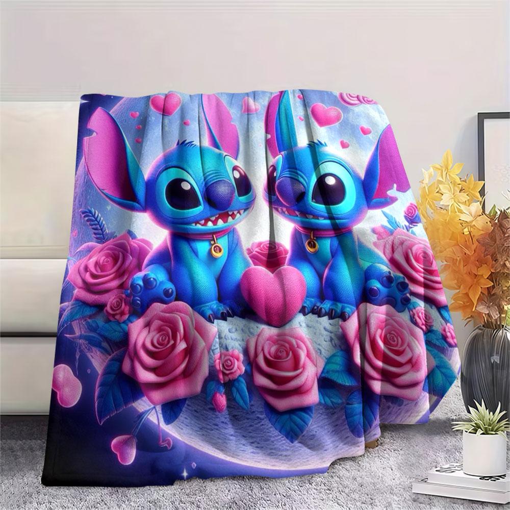 Stitch Cartoon printing Flannel Blanket Bedroom Sofa Camping Warm blanket Gifts for family and friends-MJ016