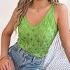 Damen T-Shirt mit V-Ausschnitt, ärmellos, Streifenmuster, für Damen, T-Shirt, Street-Strickmode