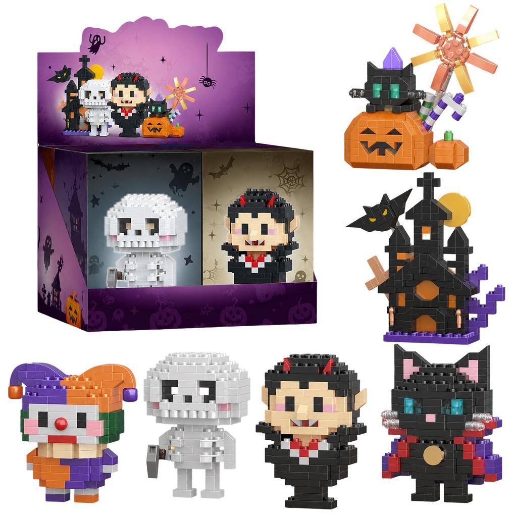 Creative Halloween Building Block Toy Skeleton Model Educational Construction Set for Kids Puzzle Assembly Gift for Children