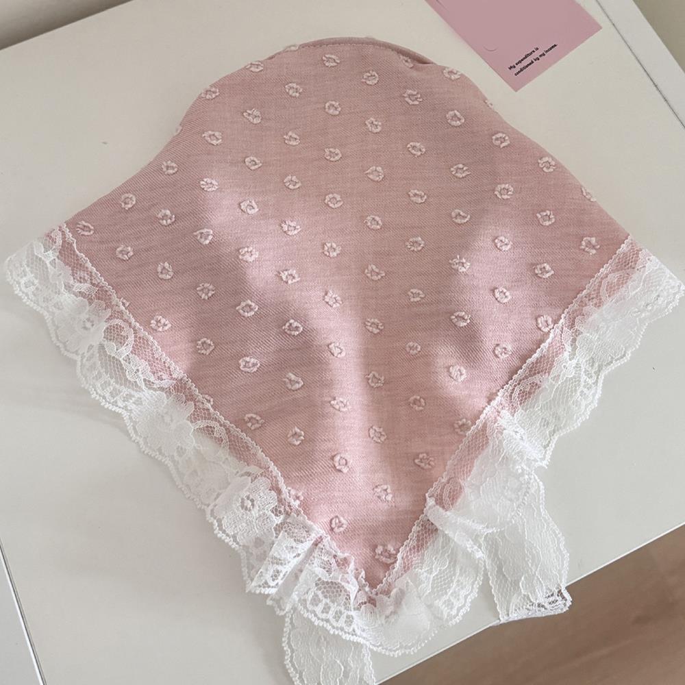 Korean Bowknot Hair Scarf Triangle Blue Neck Scarf Soft Hair Wrap Pastoral Style Hair Bandanas for Women Girls Hair Accesories