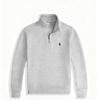 Men's Embroidered Horse Polo Hoodie with Stand Collar and Half-Zip