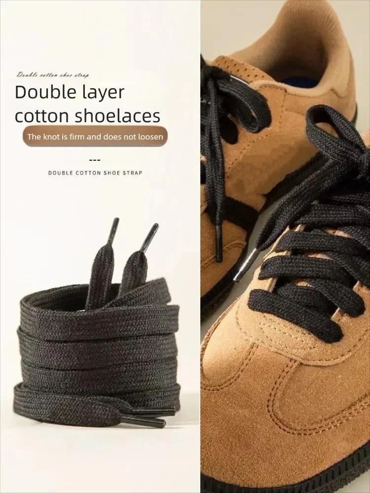 New No Elasticity Shoestring for Men Women Flat Cotton Shoelaces for Sneakers AF1 AJ1 Shoelace High-top Canvas Casual Shoe Laces